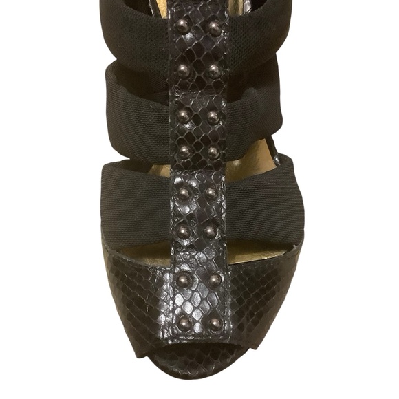 ARTURO CHIANG BLACK STRAPPY OPEN TOE HIGH HEELS/ Size 7 - Picture 7 of 12